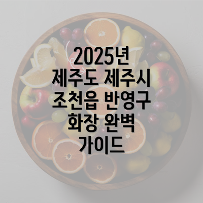 2025년 제주도 제주시 조천읍 반영구 화장 완벽 가이드