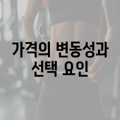 가격의 변동성과 선택 요인