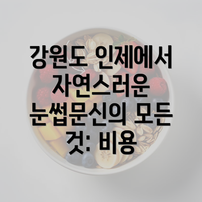 강원도 인제에서 자연스러운 눈썹문신의 모든 것: 비용