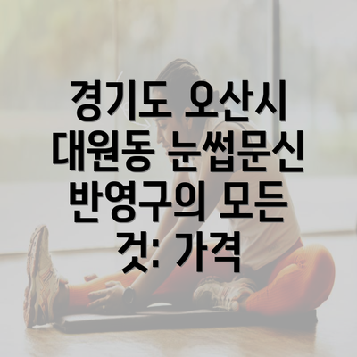 경기도 오산시 대원동 눈썹문신 반영구의 모든 것: 가격