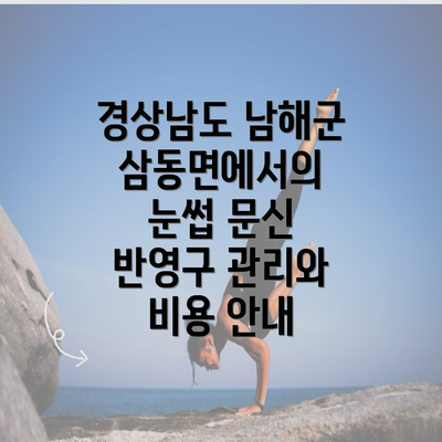 경상남도 남해군 삼동면에서의 눈썹 문신 반영구 관리와 비용 안내