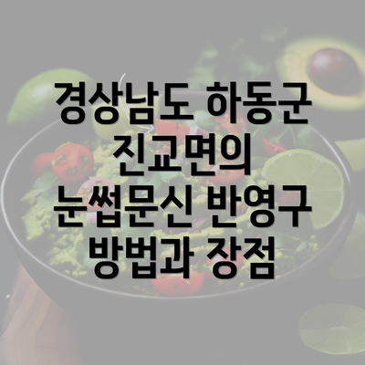 경상남도 하동군 진교면의 눈썹문신 반영구 방법과 장점