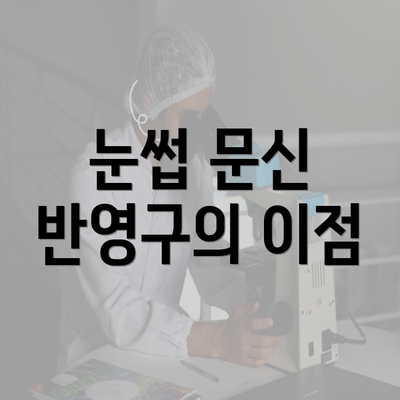 눈썹 문신 반영구의 이점