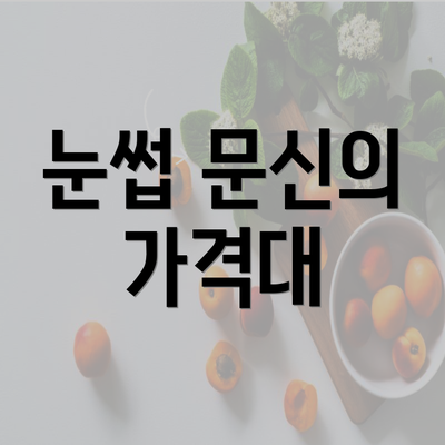 눈썹 문신의 가격대