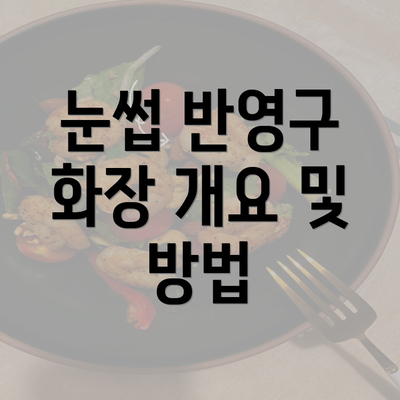 눈썹 반영구 화장 개요 및 방법