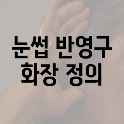 눈썹 반영구 화장 정의