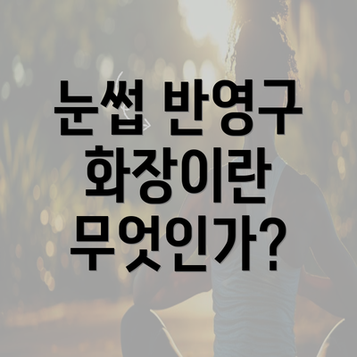 눈썹 반영구 화장이란 무엇인가?