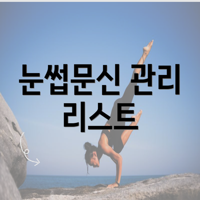 눈썹문신 관리 리스트