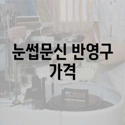 눈썹문신 반영구 가격