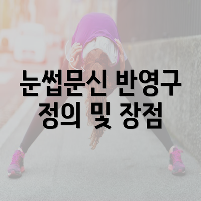 눈썹문신 반영구 정의 및 장점