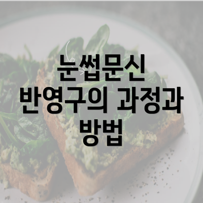 눈썹문신 반영구의 과정과 방법