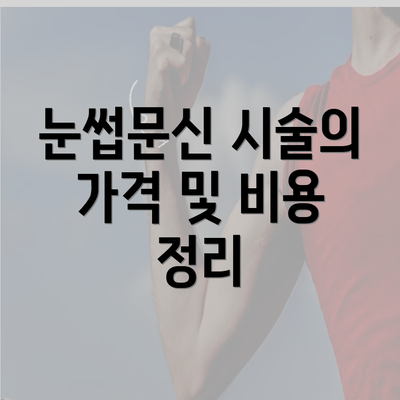 눈썹문신 시술의 가격 및 비용 정리