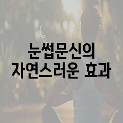 눈썹문신의 자연스러운 효과