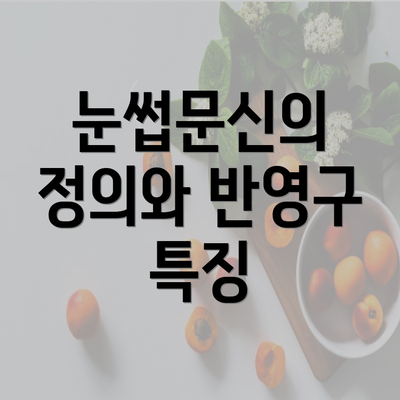 눈썹문신의 정의와 반영구 특징