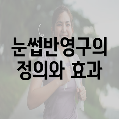 눈썹반영구의 정의와 효과