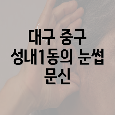 대구 중구 성내1동의 눈썹 문신