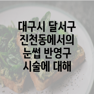 대구시 달서구 진천동에서의 눈썹 반영구 시술에 대해