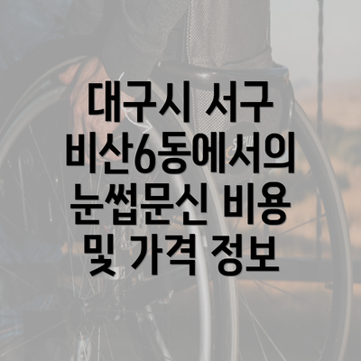 대구시 서구 비산6동에서의 눈썹문신 비용 및 가격 정보