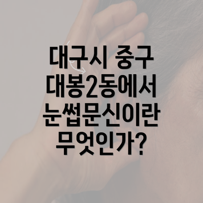 대구시 중구 대봉2동에서 눈썹문신이란 무엇인가?