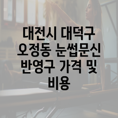 대전시 대덕구 오정동 눈썹문신 반영구 가격 및 비용