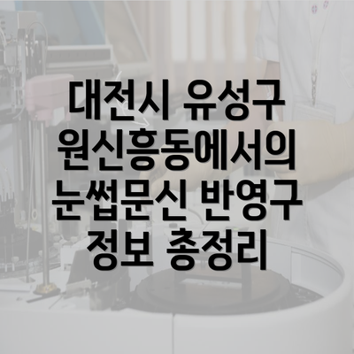 대전시 유성구 원신흥동에서의 눈썹문신 반영구 정보 총정리