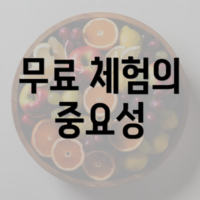 무료 체험의 중요성