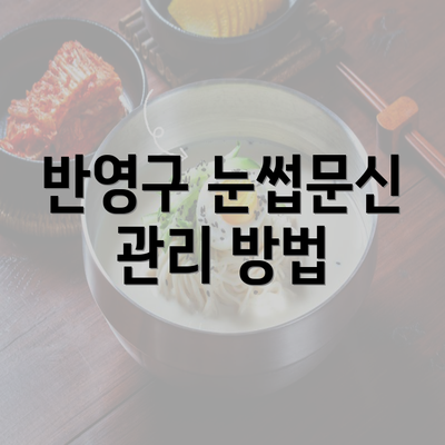 반영구 눈썹문신 관리 방법