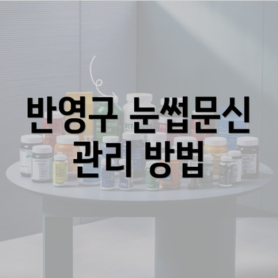 반영구 눈썹문신 관리 방법