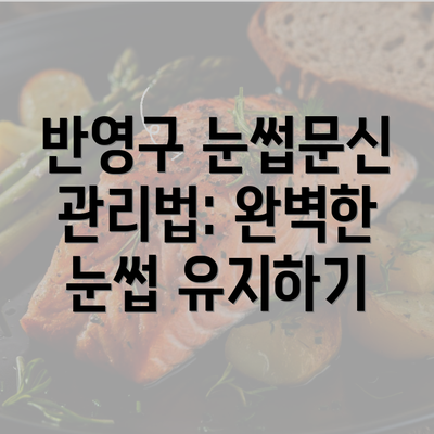 반영구 눈썹문신 관리법: 완벽한 눈썹 유지하기