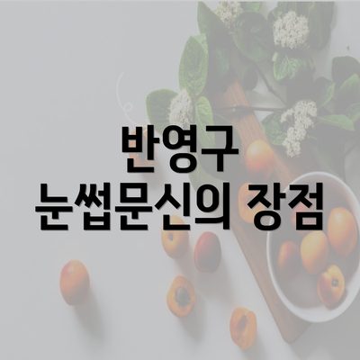 반영구 눈썹문신의 장점