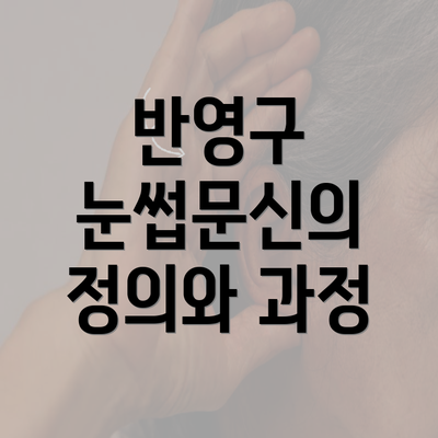 반영구 눈썹문신의 정의와 과정