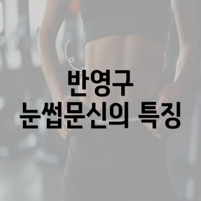 반영구 눈썹문신의 특징