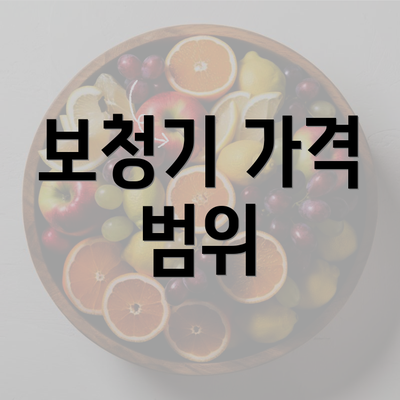 보청기 가격 범위