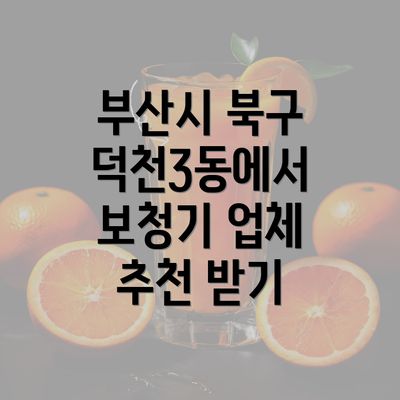 부산시 북구 덕천3동에서 보청기 업체 추천 받기