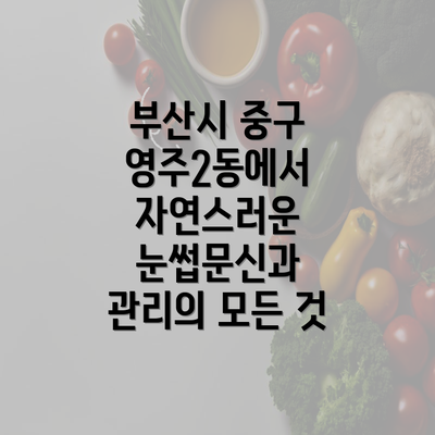 부산시 중구 영주2동에서 자연스러운 눈썹문신과 관리의 모든 것