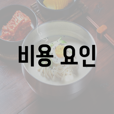 비용 요인