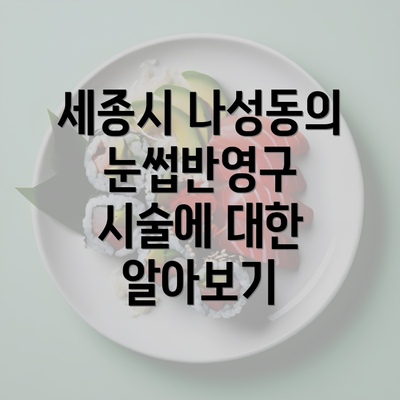 세종시 나성동의 눈썹반영구 시술에 대한 알아보기