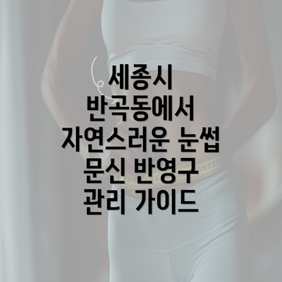 세종시 반곡동에서 자연스러운 눈썹 문신 반영구 관리 가이드