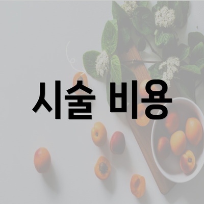 시술 비용