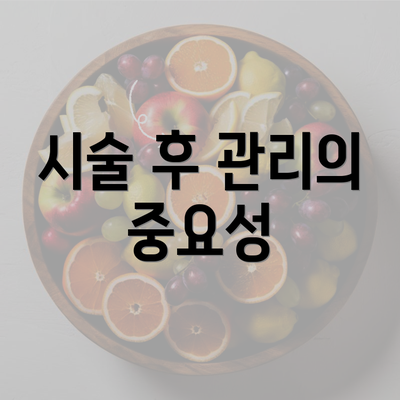 시술 후 관리의 중요성