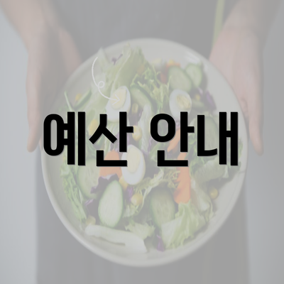 예산 안내