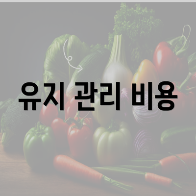 유지 관리 비용