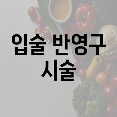 입술 반영구 시술