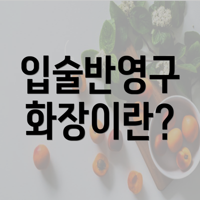 입술반영구 화장이란?