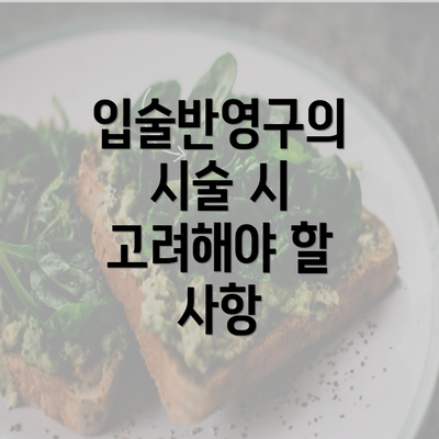 입술반영구의 시술 시 고려해야 할 사항