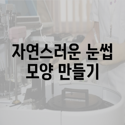 자연스러운 눈썹 모양 만들기