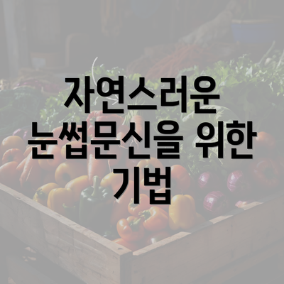 자연스러운 눈썹문신을 위한 기법