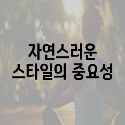 자연스러운 스타일의 중요성