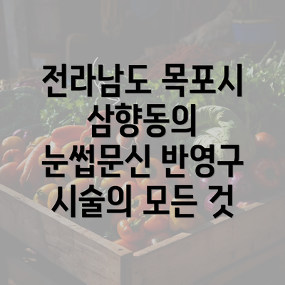 전라남도 목포시 삼향동의 눈썹문신 반영구 시술의 모든 것