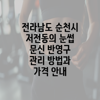 전라남도 순천시 저전동의 눈썹 문신 반영구 관리 방법과 가격 안내